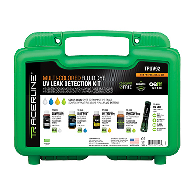 TPUV92 Multi-Colored Fluid Dye UV Leak Detection Kit
